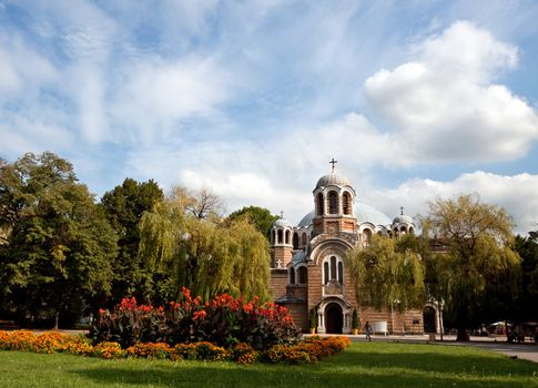 a view of the "Sveti Sedmochislenitsi" church in Sofia, Bulgaria