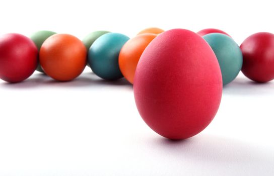 Easter eggs on white background.