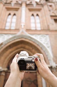 hands of traveller with digital camera ( all photos made by me)