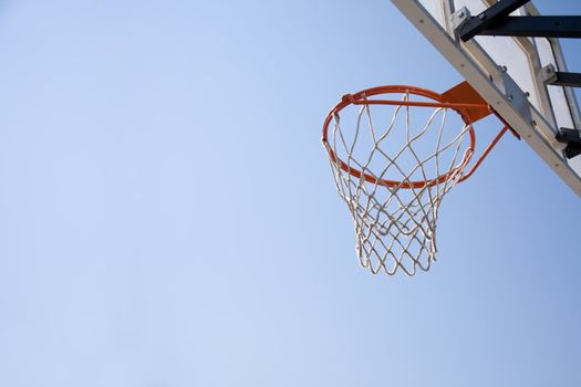 on blue sky background, selective focus on nearest part