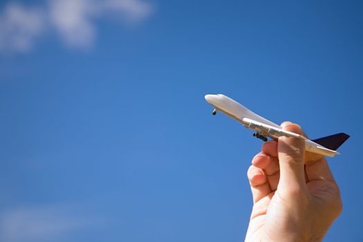 air transport or delivery service concept, focus point on aircraft (selective)