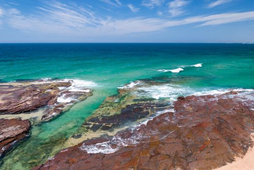 Wollongong beach coast, Southern Sydney, Australia.