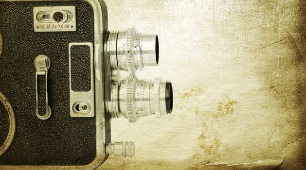 old retro camera special textured with grunge background