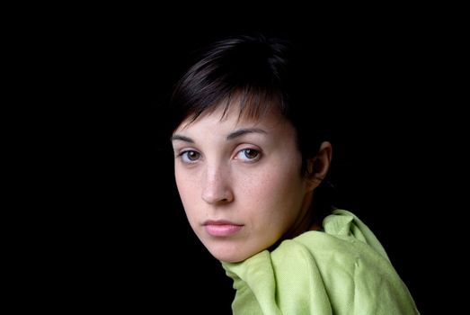 Close up portrait of young beautiful woman