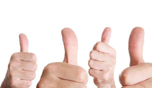 hands of businessman isolated on white background, positive concept