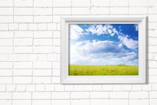 image on white wall, made from my images and photos