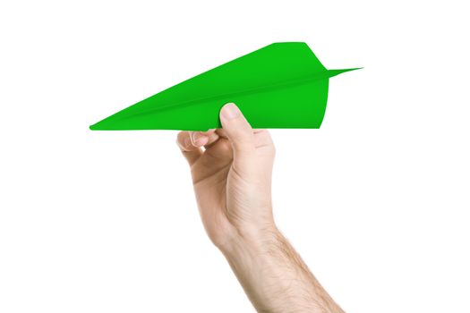 color concept with paper toy and hand