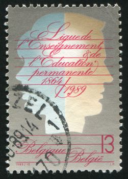 BELGIUM - CIRCA 1989: stamp printed by Belgium, shows Education League, circa 1989