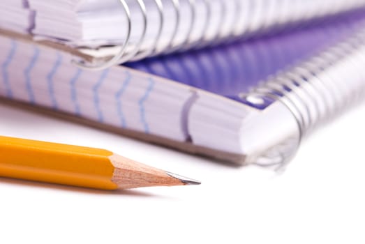 isolated on white background, focus point on pencil
