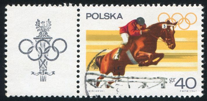 POLAND - CIRCA 1967: stamp printed by Poland, shows Jump, circa 1967