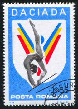 ROMANIA - CIRCA 1978: stamp printed by Romania, show Woman Gymnast, circa 1978.
