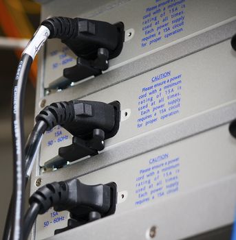 Power connectors connected to equipment