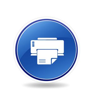 High resolution graphic of a print icon with printer clipart. 
