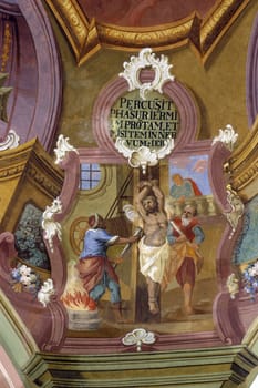 Scenes from the life of Saint Ignatius of Loyola, image on church ceiling