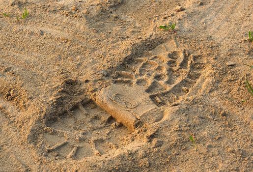 Footprint in sand