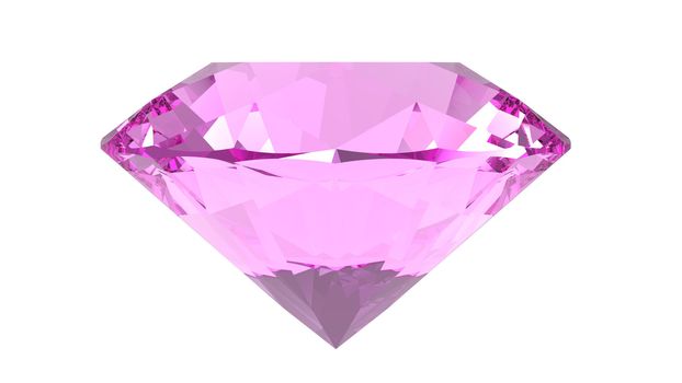 Rose quartz jewel isolated on white background, 3d render
