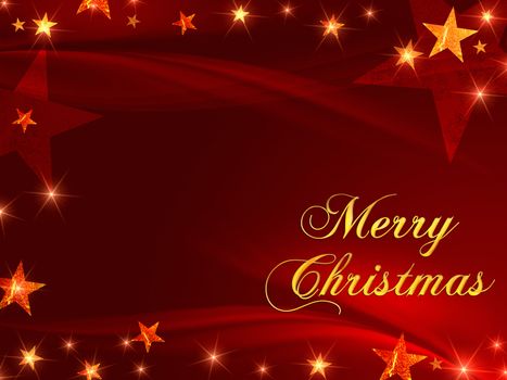 red background with stars and text - Merry Christmas