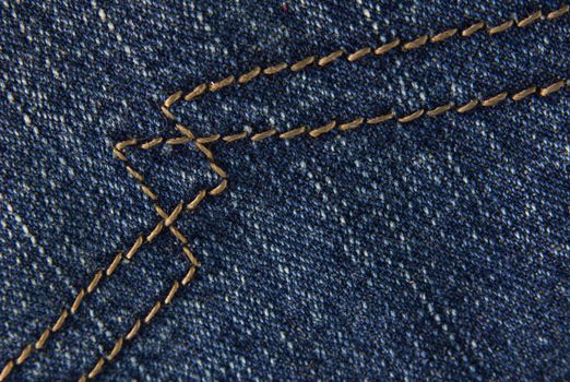 Blue denim jeans texture macro close up. Useful as background for design works.