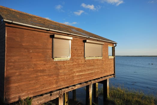 seaside wooden hut