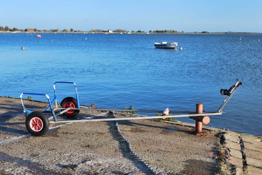 empty boat trailer