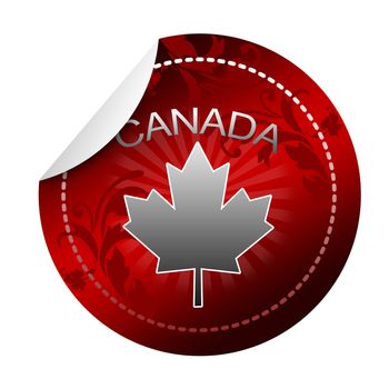 High resolution Canada graphic sticker with maple leaf. 