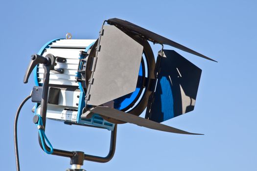 Reflector in an outdoor theater with blue sky background