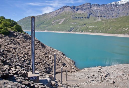 Moncenisio dam, Italy/France border. Meter used to measure the level of water.