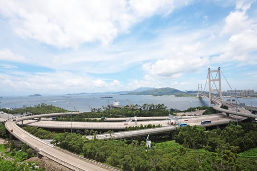 Tsing Ma Bridge in Hong Kong
