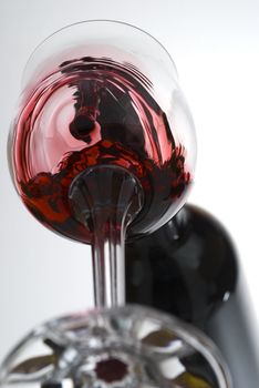Vine pouring captured from strange perspective stock photo
