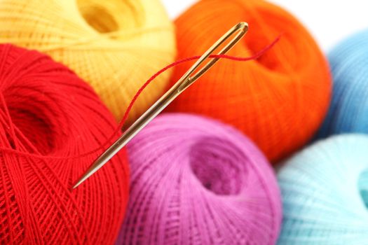  needle and thread macro close up