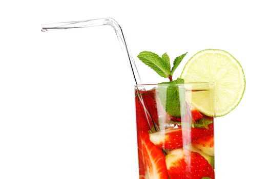 strawberry mojito isolated on white