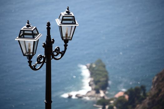 lantern in park  sea on back