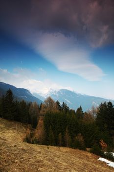 spring alps mountains scene background