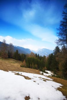 spring alps mountains scene background
