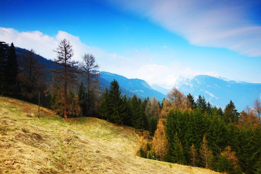 spring alps mountains scene background