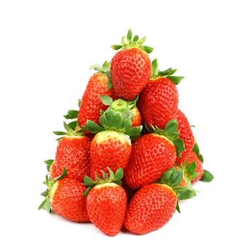 strawberry pile isolated on white background