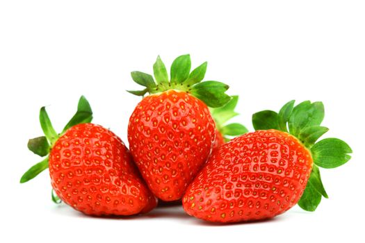 strawberry pile isolated on white background