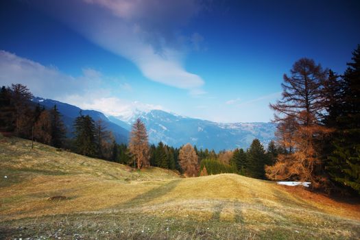 spring alps mountains scene background