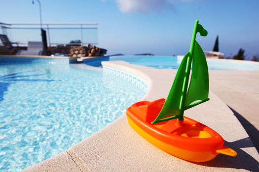  toy ship swimming pool