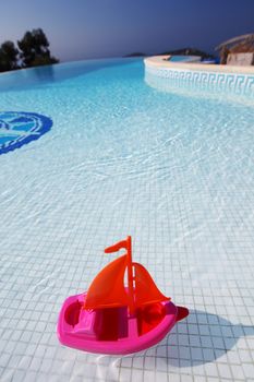  toy ship swimming pool