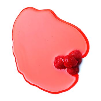 berry mixed pile in syrup isolated on white