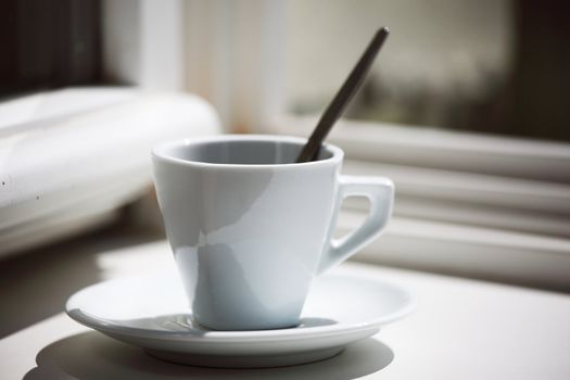 morning coffee on the window sill