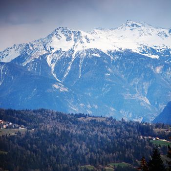 spring alps mountains scene background