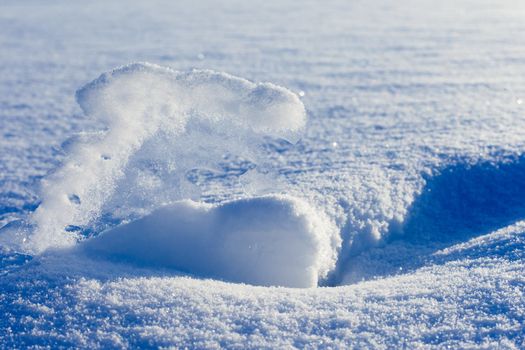 Snow and ice forming a beautiful snowscape.