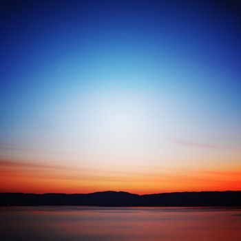 lake of geneva landscape on sunrise