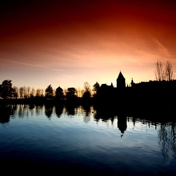 lake of geneva landscape on sunrise