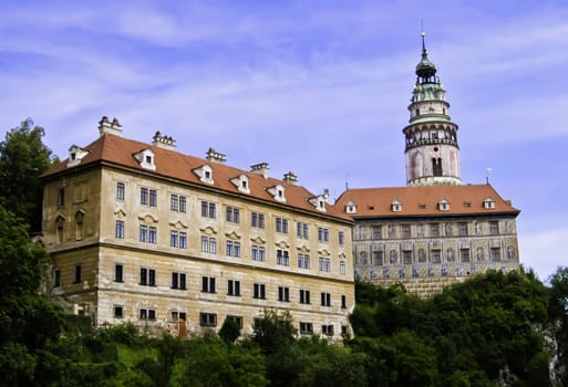 A European palace in the small town of Cesky Krumlov, Czech