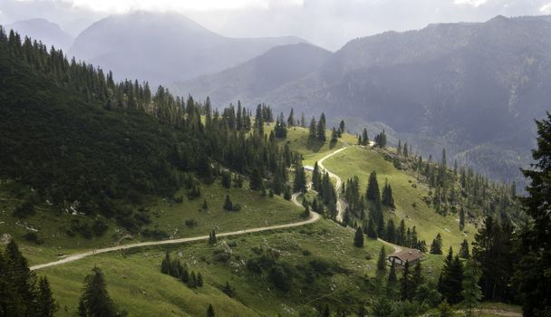 A view of the countryside in Germany from the mountains