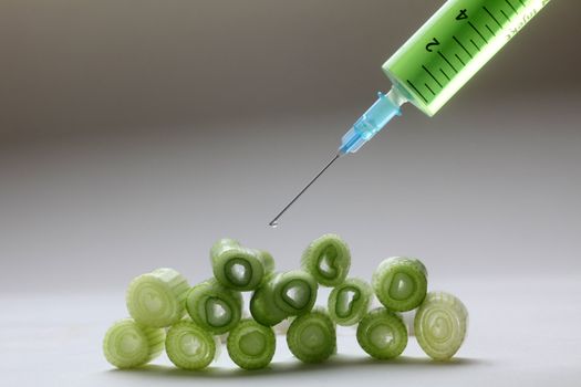Injection into fresh young onion
