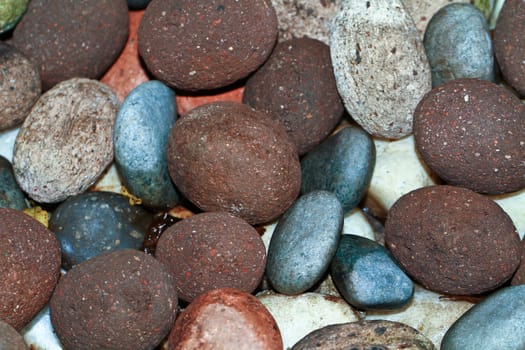 The garden stones illuminated by direct flash as a background